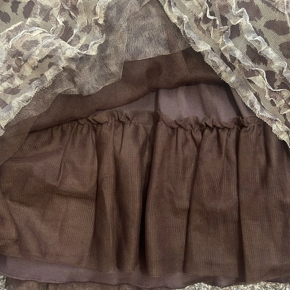The Children’s Place Brown and Tan Leopard Print‎ Tiered Ruffle Skirt